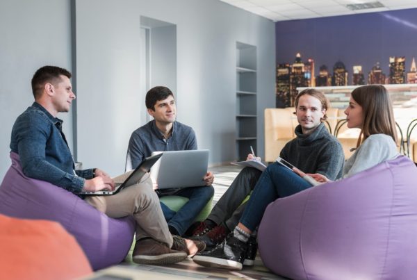 Team collaborating in a modern coworking space in Bangalore